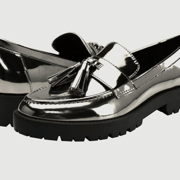 Women's Metallic Silver Loafer - Picture 1 of 5